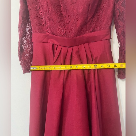 Maroon Chic  High Low Lace Dress - Picture 9 of 15